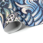 William Morris Peacock en Dragon Blue Pattern Cadeaupapier (Rol Hoek)