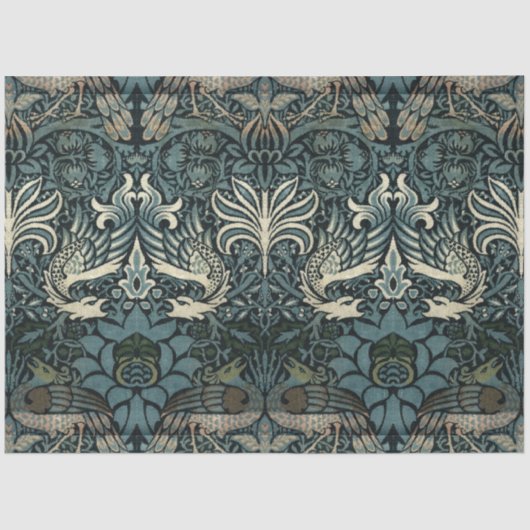 William Morris  Peacock en Dragon Pattern Tissuepapier (Voorkant)