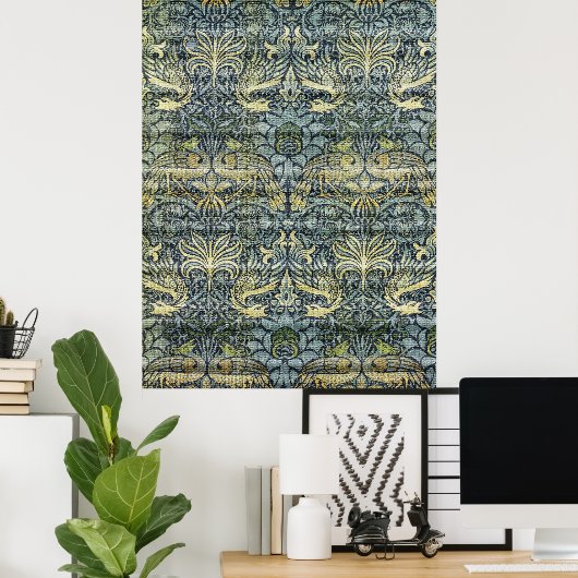 William Morris Peacock en Dragon Poster (Thuiskantoor)
