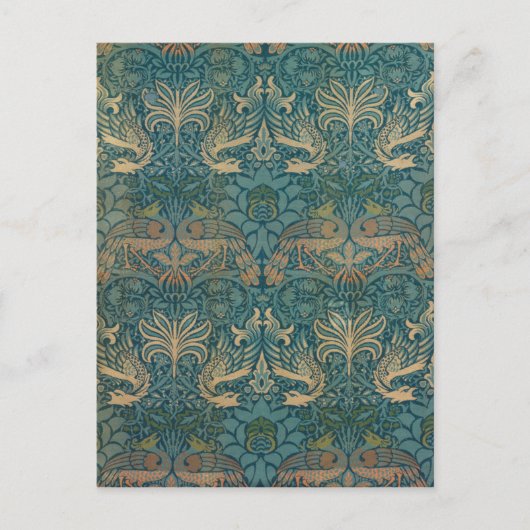 William Morris Peacock en Dragon Textile Design Briefkaart (Voorkant)