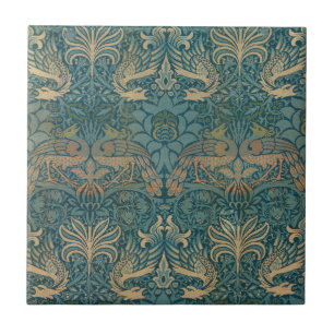 William Morris Peacock en Dragon Textile Design Tegeltje