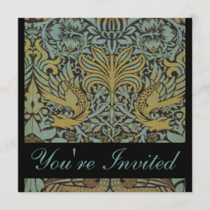 William Morris Peacock Wedding Invitations Kaart