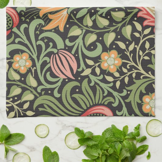 William Morris Persian Floral Antiek Theedoek (Gevouwen)