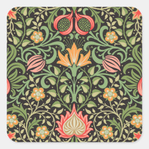 William Morris Persian Floral Antiek Vierkante Sticker