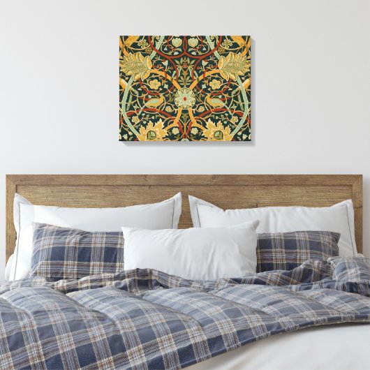 William Morris Persian Oriental Carpet Art Canvas Afdruk (Insitu (Slaapkamer))