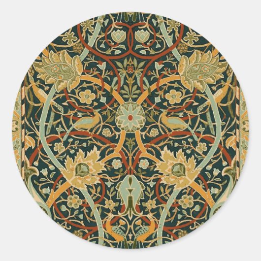 William Morris Persian Oriental Carpet Art Ronde Sticker (Voorkant)