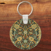 William Morris Persian Oriental Carpet Art Sleutelhanger (Voorkant)