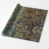 William Morris - Pheasant Bird Tree Botanical Cadeaupapier (Uitgerold)