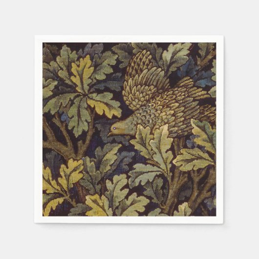 William Morris - Pheasant Bird Tree Botanical Servet (Voorkant)