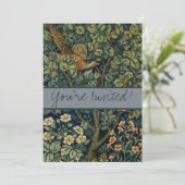 William Morris Pheasant Bird Tree Woodland Kaart (Staand voorkant)
