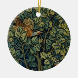 William Morris Pheasant Bird Tree Woodland Keramisch Ornament