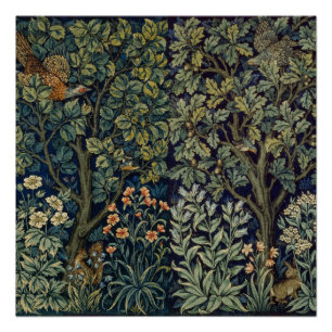 William Morris Pheasant Bird Tree Woodland Perfect Poster