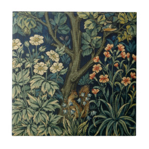 William Morris Pheasant Bird Tree Woodland Tegeltje