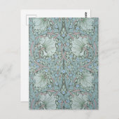 William Morris - Pimpernel: Blauwe en groene bloem Briefkaart (Voorkant / Achterkant)