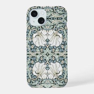 William Morris Pimpernel Blauwe Ingewikkelde Patro iPhone 15 Hoesje