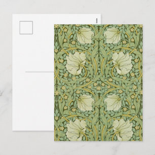 William Morris Pimpernel Bloem Blauw Behang Feestdagenkaart
