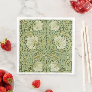 William Morris Pimpernel Bloem Blauw Behang Servet