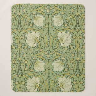 William Morris Pimpernel Bloem Blauw Behang Sherpa Deken