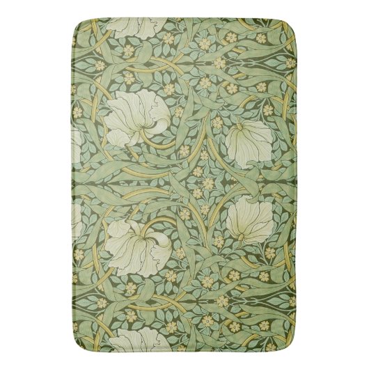 William Morris Pimpernel Bloemen Blauw Behang Badmat (Voorkant Verticaal)