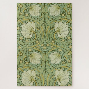 William Morris Pimpernel Bloemen Blauw Behang Legpuzzel