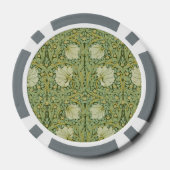 William Morris Pimpernel Bloemen Blauw Behang Poker Chips (Achterkant)