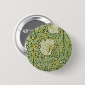 William Morris Pimpernel Bloemen Blauw Behang Ronde Button 5,7 Cm (Voorkant /achterkant)