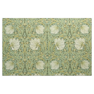 William Morris Pimpernel Bloemen Blauw Behang Stof