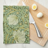 William Morris Pimpernel Bloemen Blauw Behang Theedoek (Quarter Fold)