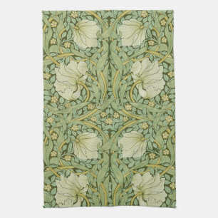 William Morris Pimpernel Bloemen Blauw Behang Theedoek
