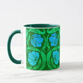 William Morris Pimpernel, Blue & Emerald Green Mok (Links)