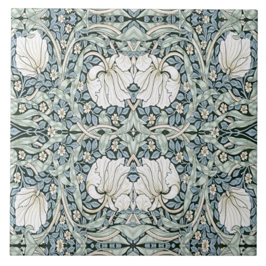 William Morris Pimpernel Blue Intricate Pattern  Tegeltje (Voorkant)