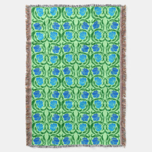 William Morris Pimpernel, Blue & Lime Green Deken
