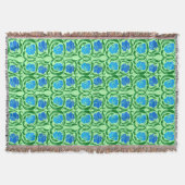 William Morris Pimpernel, Blue & Lime Green Deken (Voorkant)