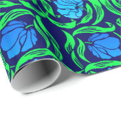 William Morris Pimpernel, Cobalt Blue en Green Cadeaupapier (Rol Hoek)