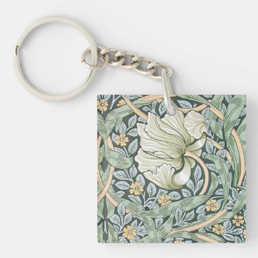 William Morris Pimpernel Floral Wallpaper Sleutelhanger (Voorkant)