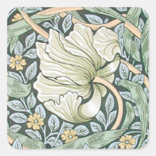 William Morris Pimpernel Floral Wallpaper Vierkante Sticker