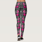 William Morris Pimpernel, Fuchsia Pink en Black Leggings (Achterkant)