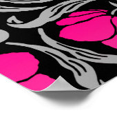 William Morris Pimpernel, Fuchsia Pink en Black Poster (Hoek)