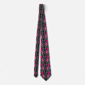 William Morris Pimpernel, Fuchsia Pink en Black Stropdas (Achterkant)