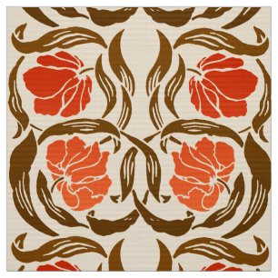 William Morris Pimpernel, Mandarin Oranje & Brown Stof