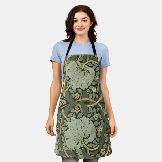 William Morris Pimpernel  Pattern Apron Schort (Gedragen)