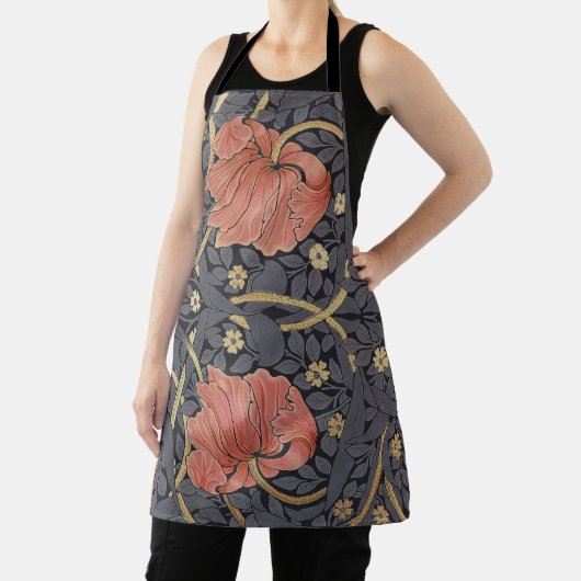 William Morris Pimpernel  Pattern Apron Schort (Insitu)