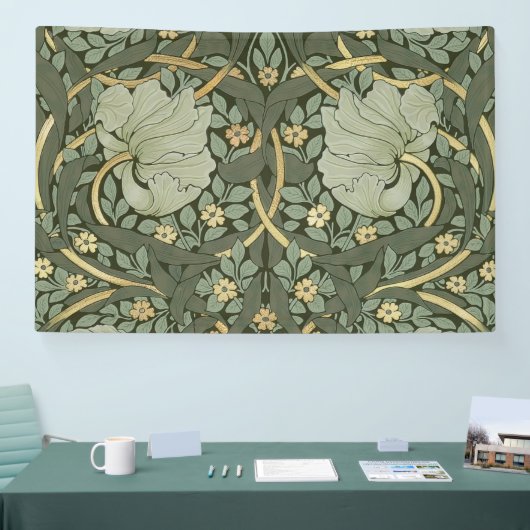 William Morris Pimpernel Pattern Banner (Beurs)