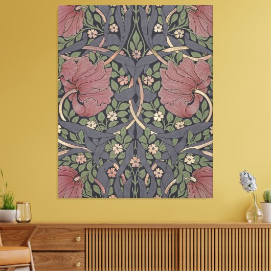 William Morris Pimpernel  Pattern Canvas Pr (Insitu (Woonkamer))