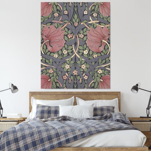 William Morris Pimpernel  Pattern Canvas Pr (Insitu (Slaapkamer))