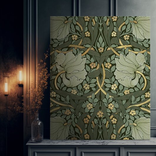 William Morris Pimpernel Pattern Canvas Pr Afdruk