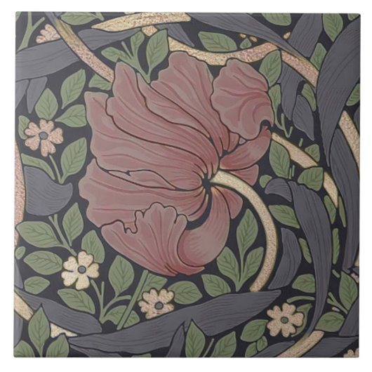 William Morris Pimpernel  Pattern Ceramic T Tegeltje (Voorkant)