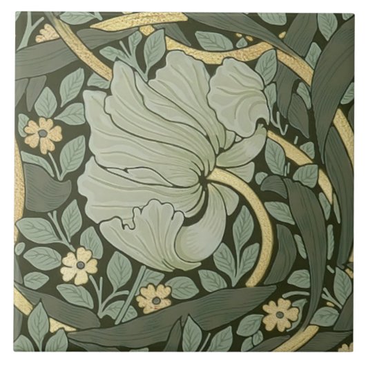 William Morris Pimpernel Pattern Ceramic T Tegeltje (Voorkant)