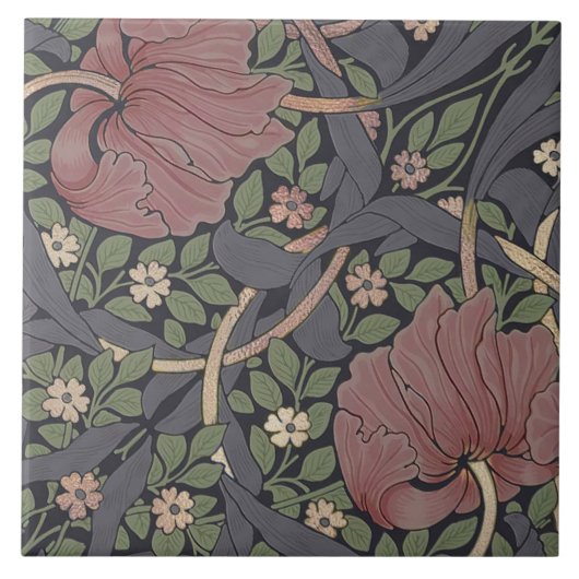 William Morris Pimpernel  Pattern Ceramic T Tegeltje (Voorkant)