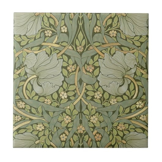 William Morris Pimpernel  Pattern Ceramic T Tegeltje (Voorkant)